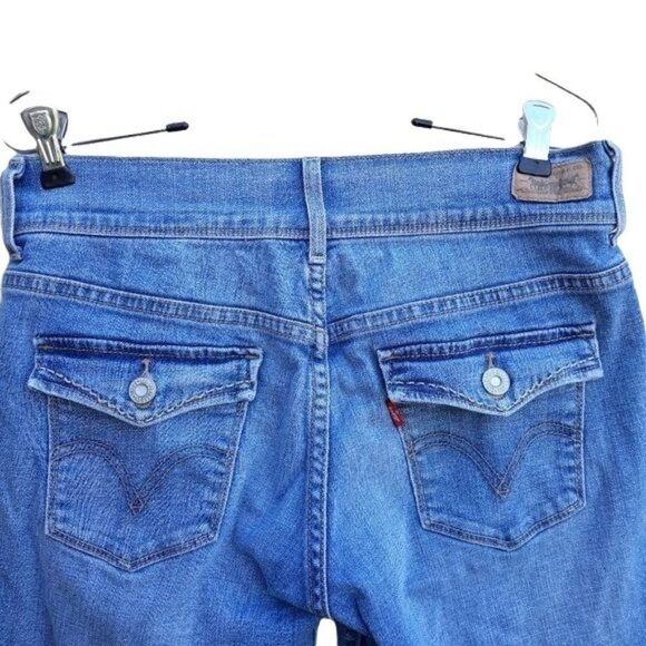 Levi's Shorts Womens 4 515 Bermuda Cuffed Hem Light Wash Long Jeans 5 Pocket - Picture 8 of 10